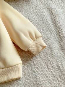 Blossori Áo nỉ dài tay cổ tròn in hình hoạt hình và chữ cái cho bé trai - Màu vàng - Xem 4