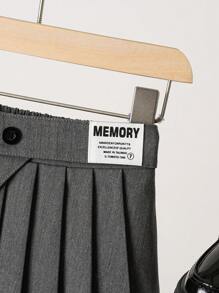 SHEIN 年轻女孩和年轻女孩休闲舒适工装 A 字长裙，适合春季、夏季和秋季，百搭单品，可搭配毛衣、T 恤和衬衫，女孩百褶裙