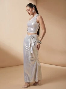 Lumalex Tenue d'automne hiver Thanksgiving Tenue de réveillon du Nouvel An Tenue de bal de promo Tenue de réveillon du Nouvel An Maxi Nouvel An Fête Dîner de gala Élégante et magnifique Mini-jupe sexy enduite pour femme adaptée aux fêtes et festivals d'automne/hiver