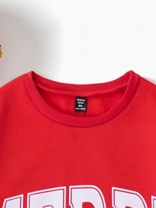 Sudadera de mujer de cuello redondo de marca, estilo callejero holgado de talla grande, estilo minimalista casual, con estampado de letras, cálida para el invierno
