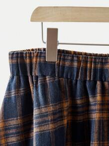 Rusticease Plus Size Women Country Casual Plaid Elastic Waist Flare Skirt,Winter Women Clothes Plaid Skirt Womentartan Skirtlong Skirt Winter