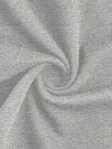 SHEIN EZwear 休闲简约樱桃印花圆领短袖短款修身 T 恤，适合夏季 - 淺灰色 - 查看 5