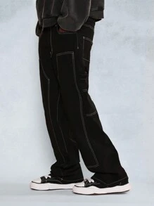 SUMWON Jean de charpentier ample avec couture contrastée