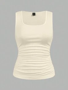 SHEIN LUNE 3件組休閒簡約純色百搭修身女款背心，適合秋冬與夏季 - 彩色 - 查看 3