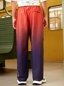 Gym Rark Boyfriend Style Men's Ombre Color Drawstring Waist Pockets Wide Leg Loose Casual Sports Pants - Multicolor - View 2