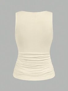 SHEIN LUNE 3件組休閒簡約純色百搭修身女款背心，適合秋冬與夏季 - 彩色 - 查看 4