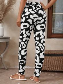 EMERY ROSE Women's Casual Leopard Print Skinny Pants - Multicolor - View 2