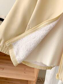 SHEIN 2pcs/Set Young Boy Casual Fleece Jacket And Elastic Waist Pants Set, Suitable For Autumn, Spring And Winter - Green - View 6