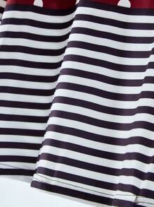 EMERY ROSE 大码休闲波尔卡圆点条纹印花长袖 T 恤，春秋季