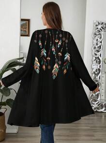 EMERY ROSE Áo khoác cardigan dáng rộng, dài tay, mỏng, thường ngày cho nữ - Nhiều màu - Xem 1