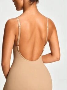 SHEIN Shape Vestido camiseta ajustado con cuello en V profundo y espalda descubierta para mujer