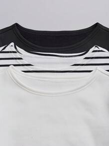 Chiquease 3pcs Women Casual Thickened Long Sleeve T-Shirts For Autumn/Winter - Multicolor - View 3