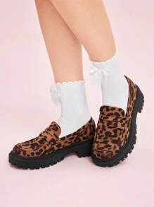 CUCCOO DOLLMOD 女士坡跟厚底豹纹舒适鞋圣诞节秋季新年假期 - 彩色 - 查看 4