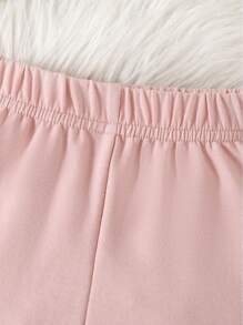 SHEIN Setelan Baju Terusan Lengan Panjang dan Celana Motif Kamuflase & Kupu-kupu untuk Anak Perempuan - Berwarna merah muda - View 7