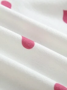 2 件套 Tween 女孩休闲粉色爱心印花圆领长袖上衣和裤子睡衣套装 - 彩色 - 查看 3