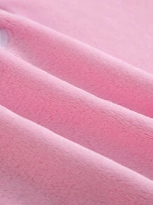 SHEIN 2 件套 Tween Girl 可爱绵羊印花羊毛长袖上衣和裤子家居服套装 - 粉色 - 查看 5