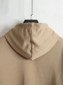 Manfinity Homme Men's Camo Print Patchwork Long Sleeve Simple Hoodie Sweatshirt - Brown - View 5