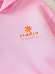 Tween Girls Colorful Floral Print Hooded Sweatshirt - Pink - View 4