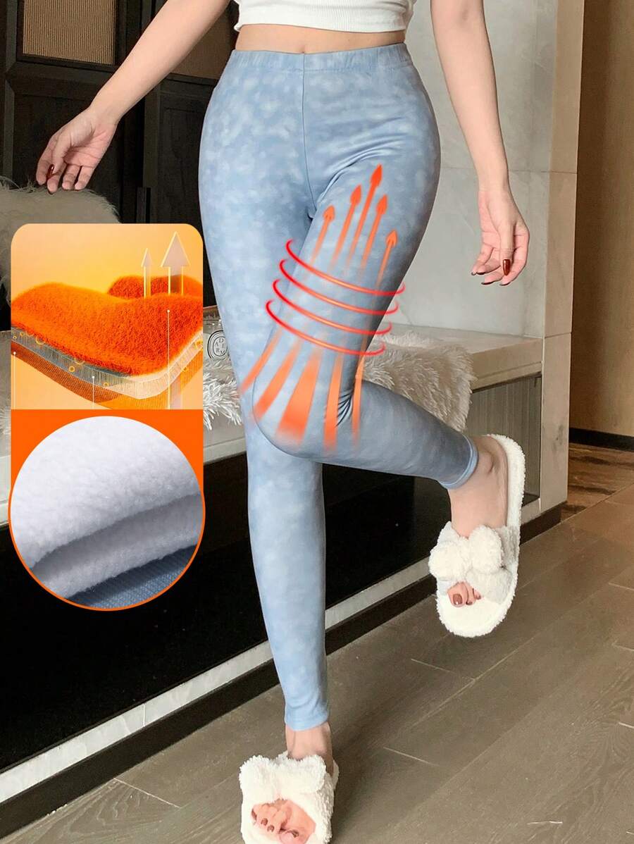 DAZY Gradient Color Fitted Thermal Lined Pajama Bottoms,Thermal Lined Fall,Winter