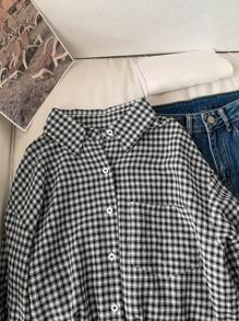 DAZY 秋季新款宽松休闲格子女式衬衫