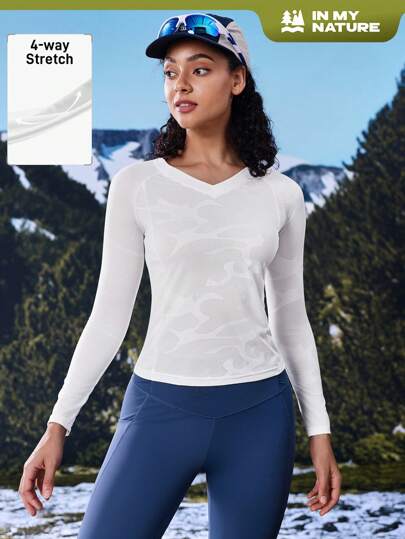 In My Nature Camiseta de manga larga para mujer para actividades al aire libre, camping, senderismo y desplazamiento urbano