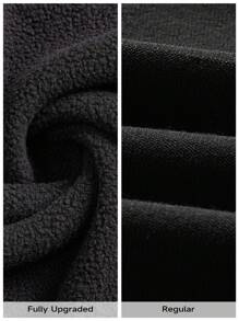 SHEIN PETITE Solid Color Black High Waisted Fleece Leggings - Black - View 9