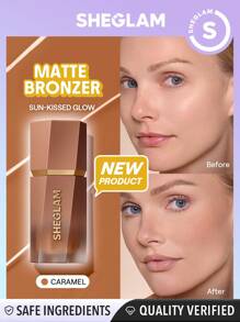 SHEGLAM Sun Beam Matte Liquid Bronzer-Caramel Bronzer Liquid Non-Greasy Long Lasting Natural Matte Bronzer Bronzing Weightless Contour Brand Beauty Makeup Face Paint Cosmetic For Women Girls Perfect For Winter Spring Ideal For Y2K Fancy Fashion Suitable For Birthday Gift Party Ready Best Color - Caramel - View 1