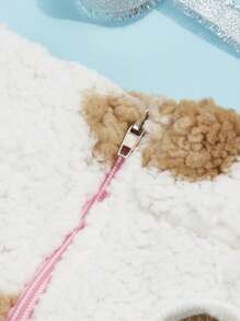 PETSIN 米色泰迪熊羊毛无袖保暖宠物夹克，秋冬 - 彩色 - 查看 5