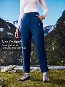 In My Nature Pantaloni da trekking da donna con vita elastica, termocuciti morbidi, aperture regolabili per le gambe, adatti per attività all'aperto e spostamenti in città