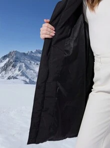 SHEIN EZwear 女士长款黑色羽绒大衣，适合冬季的衣服