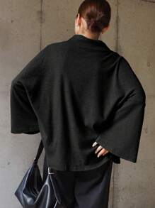 FRIFUL Camiseta holgada de cuello alto parcial con forro térmico, atuendo cálido para la temporada de otoño