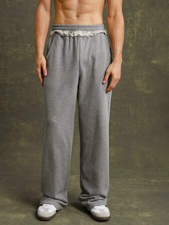 Pantaloni de sport din bumbac French Terry Fray pentru bărbați