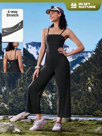 In My Nature Women's Solid Color Sleeveless Casual Jumpsuit