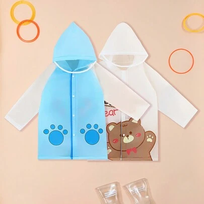 Impermeable con estampado de animales tiernos para actividades al aire libre y la escuela, para niños
