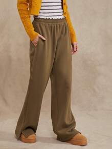 WESTFADE Pantalón de chándal de algodón para el descanso dominical - Verde militar - Ver 7