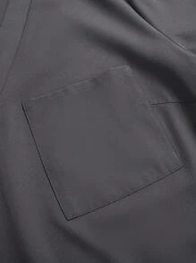 TaskEZ Plus Size Women's Solid Color V-Neck Short Sleeve Pocket Blouse And Pants Casual Scrub Uniform Set