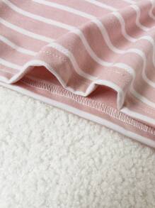 6 件装女婴条纹纯色长袖 T 恤，百搭、舒适、时尚，适合秋季 - 彩色 - 查看 6