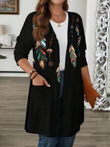 EMERY ROSE Áo khoác cardigan dáng rộng, dài tay, mỏng, thường ngày cho nữ - Nhiều màu - Xem 4