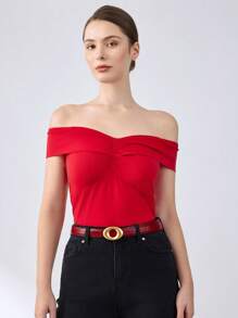 MOTF PREMIUM 1PC WOMEN'S BASIC OVAL BUCKLE CASUAL BELT, SUITABLE FOR DAILY COMMUTE - Burgundy - View 6