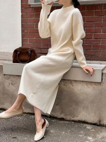 DAZY 女士简约立领针织毛衣裙，适合秋冬季