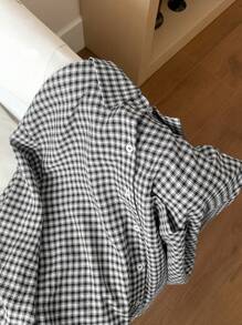 DAZY 秋季新款宽松休闲格子女式衬衫