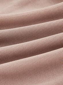 SHEIN MOD Dusty Pink Off-Shoulder Mesh 2in1 Trumpet Sleeve Long Sleeve Women's Top,Western,Vintage,70s,The Bachelorette