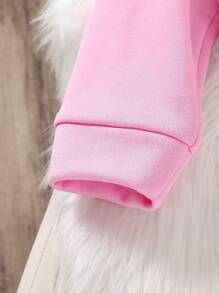 Tween Girls Colorful Floral Print Hooded Sweatshirt - Pink - View 7