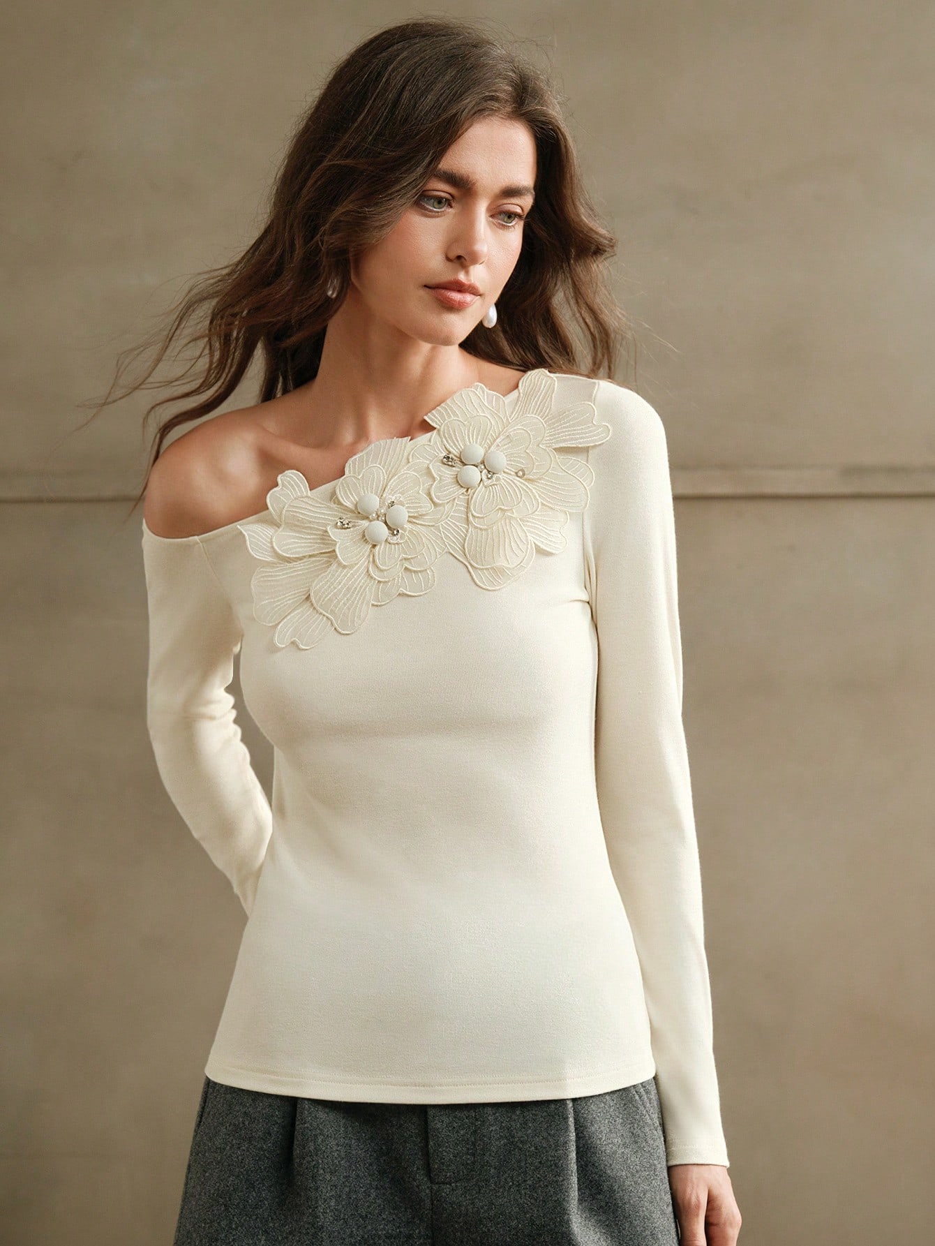 Anewsta ملابس علوية سليمة من التريكو ذات كتف واحد...