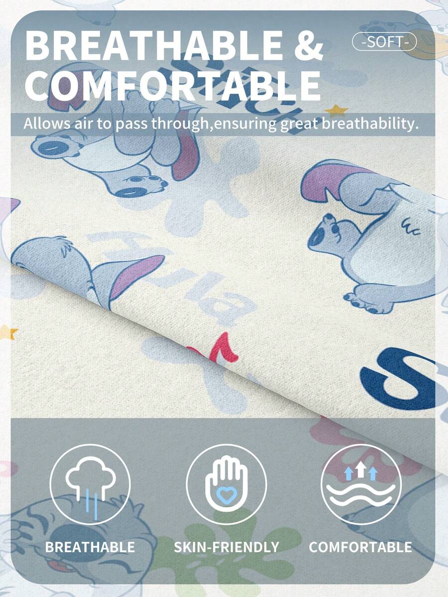 1pc Stitch Fitted Sheet, Matress Cover, Lilo & Stitch, Gifts For Girls