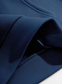 INAWLY Women's Dog Paw & Alphabet Print Casual Hoodie Sweatshirt, Autumn/Winter Fall Cloth For Women - Navy Blue - View 5