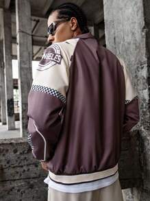 Jaket Berkerudung Fleece Nyaman Gaya Motor Kasual untuk Remaja Laki-laki - Coklat - View 2