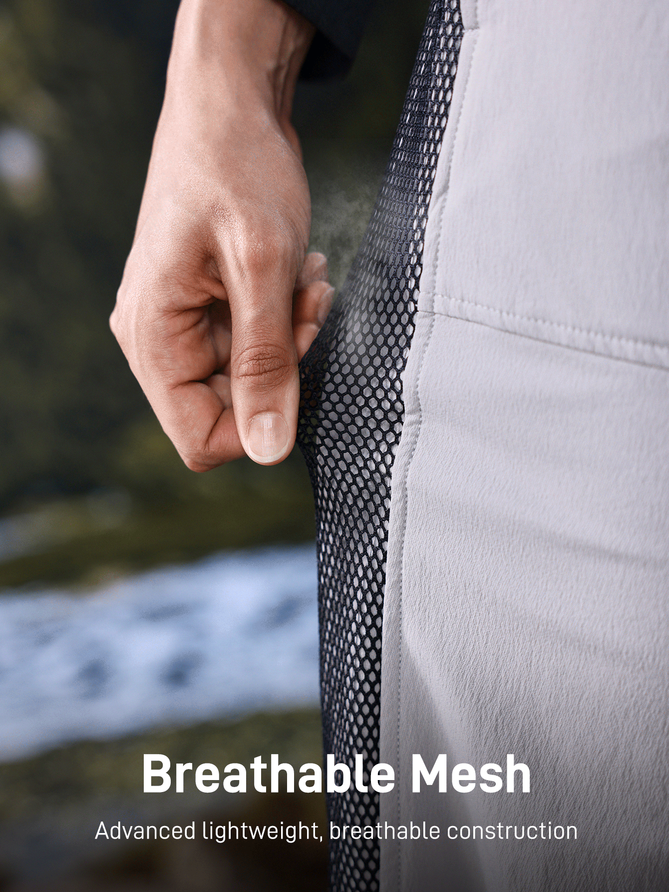 In My Nature Pantalones rectos para senderismo con botones delanteros y lados de contraste para mujer - Gris - Añade 3