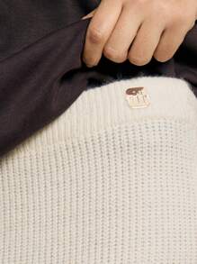 AiiRZ Falda larga de punto acanalado para otoño e invierno, uso casual y profesional de oficina, minimalista, suéter largo cálido y cómodo, ropa de estar en casa de punto para otoño