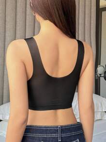 DAZY 适合全胸的无线无缝胸罩，透明背部网状设计，透气内衣